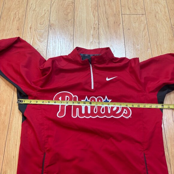 Nike Philadelphia Phillies Pullover Windbreaker Red 1/4 Zip Men’s Size Medium - Picture 4 of 8